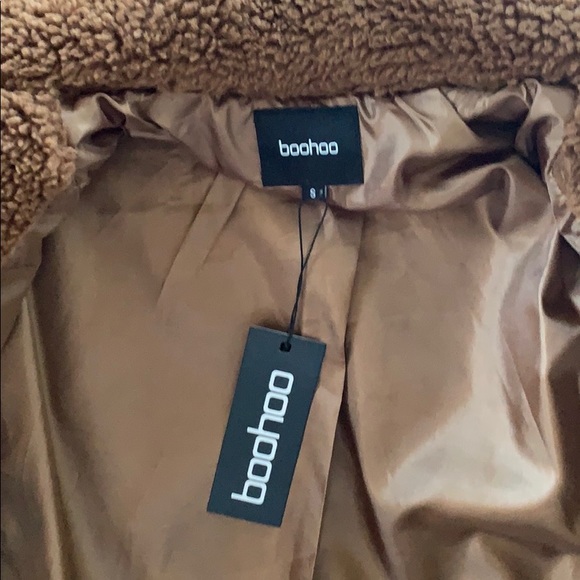 🛑SOLD🛑 BOOHOO CHOCOLATE OVERSIZED TEDDY FAUX FUR COAT M - Picture 13 of 15